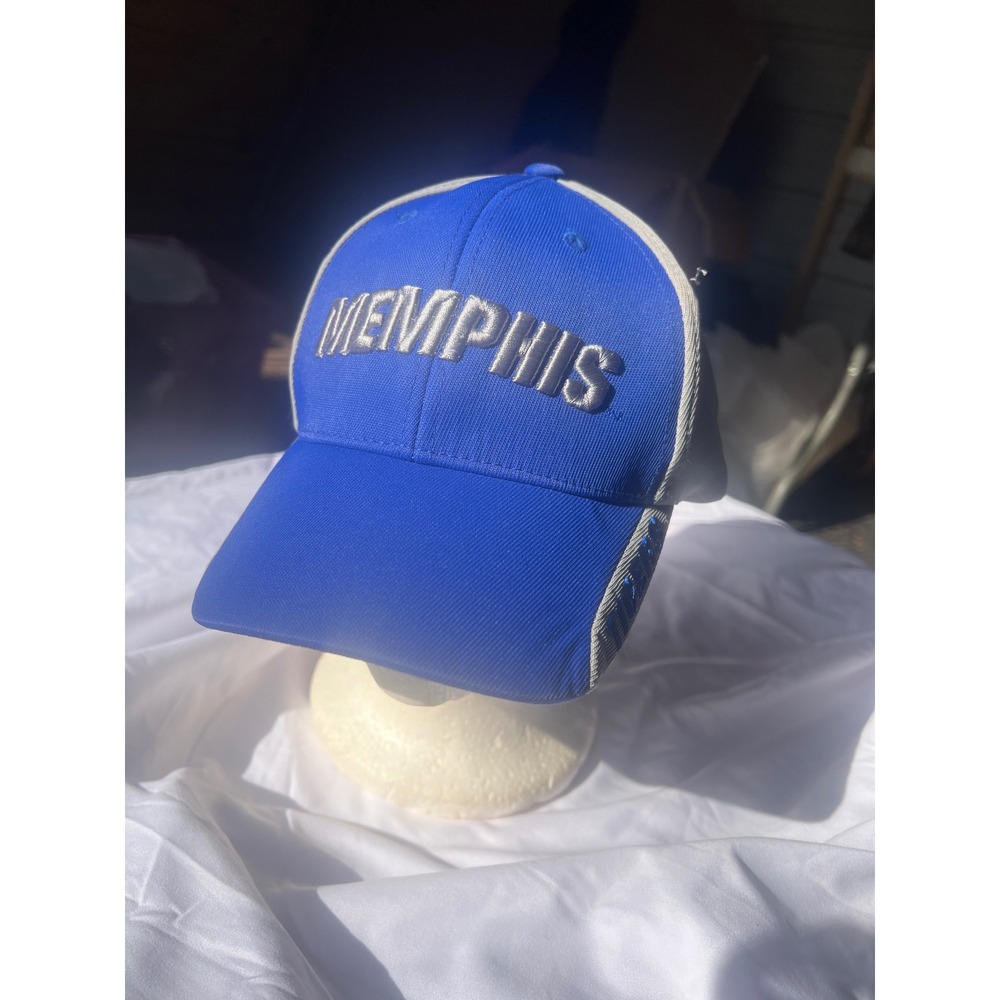 Memphis Baseball Cap Blue Gray Embroidered Logo Adult Size Adjustable‎